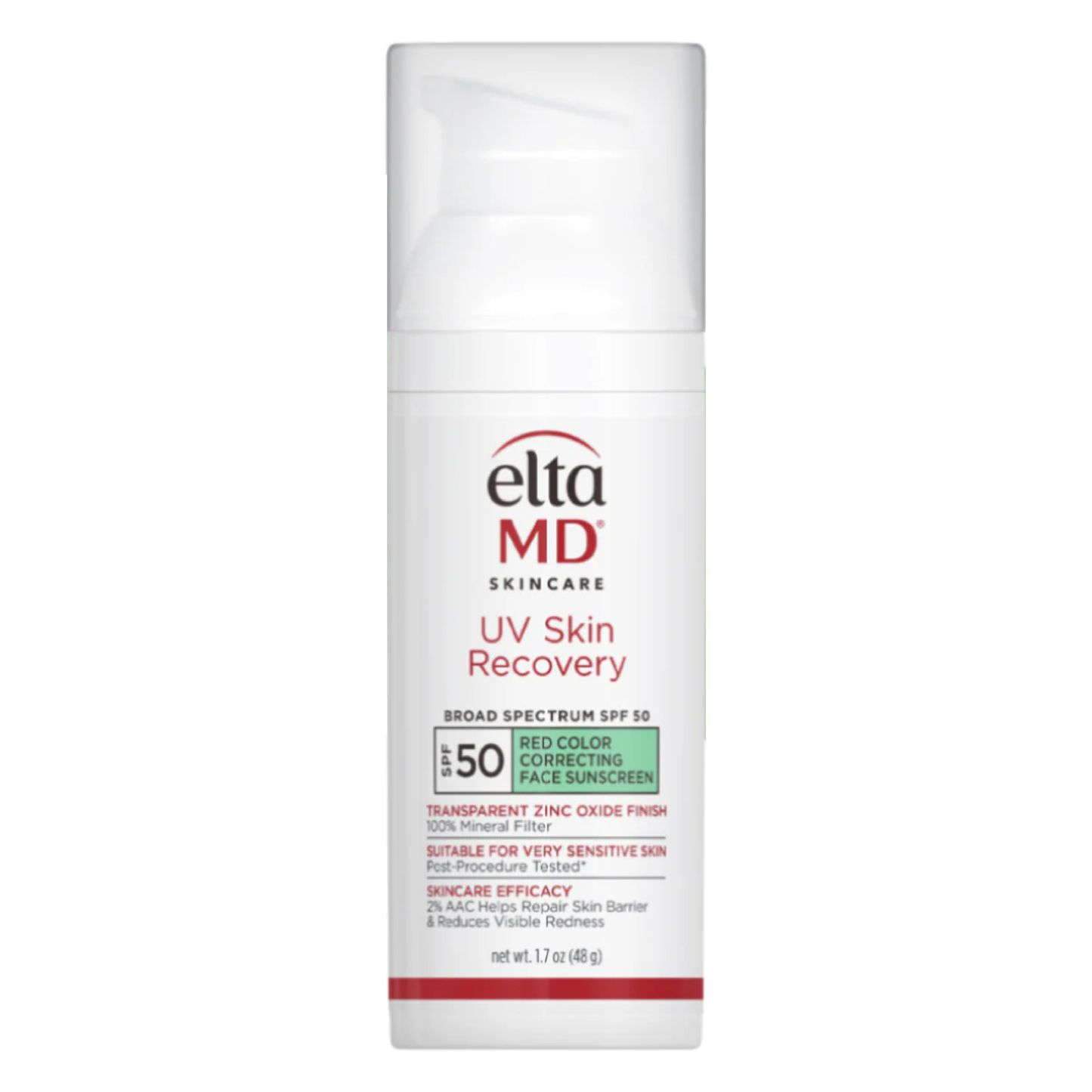 EltaMD UV Skin Recovery Red Color Correcting Green Tint Broad Spectrum SPF 50